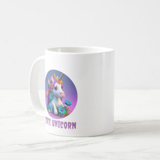 Niedliches Einhorn Kaffeetasse (Vorderseite Links)