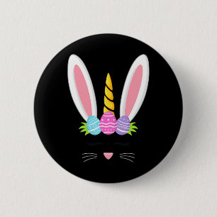 Niedliches Einhorn Kaninchen Osterfest Mädchen Kin Button