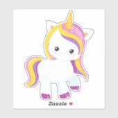 Niedliches Einhorn, Kawaii Einhorn, Kleines Einhor Aufkleber (Blatt)