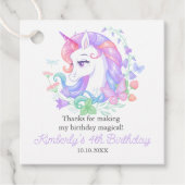 Niedliches Einhorn Kindergeburtstag für alle Alter Geschenkanhänger (Vorderseite)