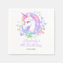 Niedliches Einhorn Kindergeburtstag für alle Alter Serviette