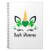 Niedliches Einhorn-Kleeblatt Irish Princess St Pat Notizblock (Vorderseite)