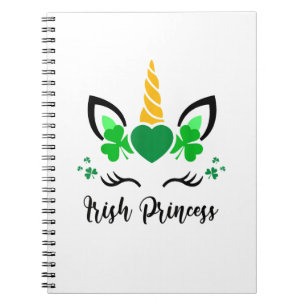 Niedliches Einhorn-Kleeblatt Irish Princess St Pat Notizblock