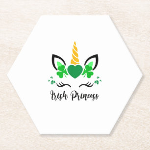 Niedliches Einhorn-Kleeblatt Irish Princess St Pat Untersetzer
