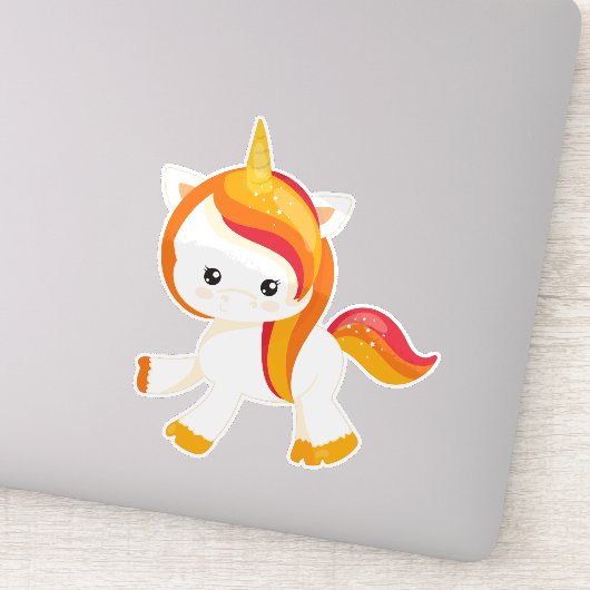 Niedliches Einhorn, Kleines Einhorn, Magie, Märche Aufkleber (Detail)