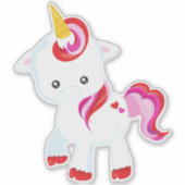 Niedliches Einhorn, Kleines Einhorn, magisches Ein Aufkleber (Vorderseite)