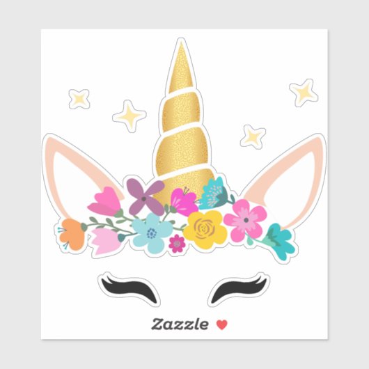 Niedliches Einhorn, Kleines Einhorn, Zaubereinhorn Aufkleber (Blatt)