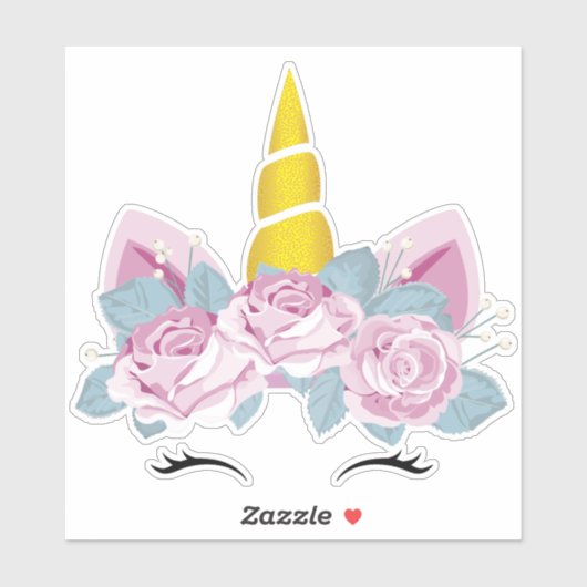 Niedliches Einhorn, Kleines Einhorn, Zaubereinhorn Aufkleber (Blatt)