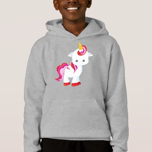 Niedliches Einhorn, Kleines Einhorn, Zaubereinhorn Hoodie (Vorderseite)