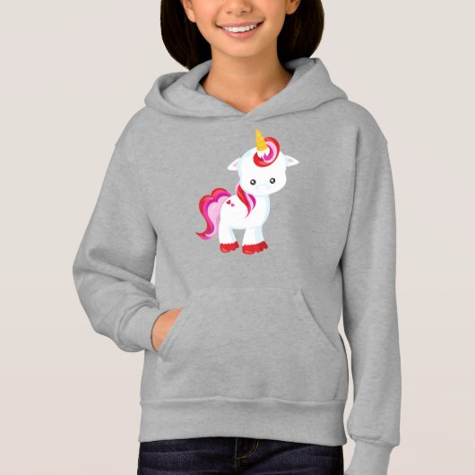 Niedliches Einhorn, Kleines Einhorn, Zaubereinhorn Hoodie (Vorderseite)