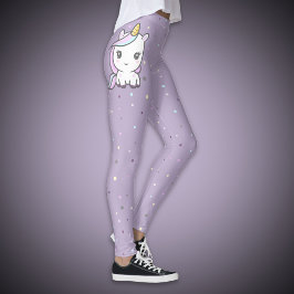 Niedliches Einhorn-Lila-Legieren Leggings