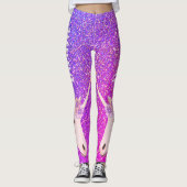Niedliches Einhorn Lila Rosa Glitzer Traumfrau Leggings (Vorderseite)
