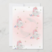 Niedliches Einhorn, Macaroons, Stars Kinderdusche Einladung (Rückseite)