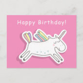 Niedliches Einhorn - Mädchen Geburtstag Postkarte (Vorderseite)