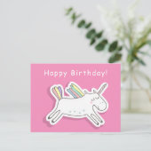 Niedliches Einhorn - Mädchen Geburtstag Postkarte (Stehend Vorderseite)