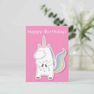 Niedliches Einhorn - Mädchen Geburtstag Postkarte