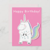 Niedliches Einhorn - Mädchen Geburtstag Postkarte (Vorne/Hinten)