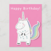 Niedliches Einhorn - Mädchen Geburtstag Postkarte (Vorderseite)