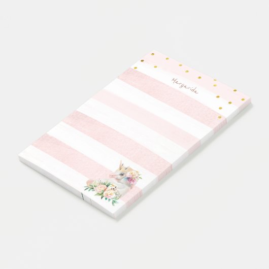 Niedliches Einhorn Magical Girl Post-it Klebezettel (angewinkelt)