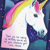 Niedliches Einhorn Magical Stars Girl Dankeskarte
