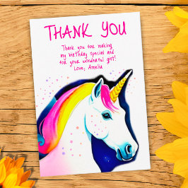 Niedliches Einhorn Magical Stars Girl Dankeskarte