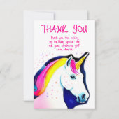 Niedliches Einhorn Magical Stars Girl Dankeskarte (Vorderseite)