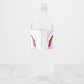 Niedliches Einhorn Magical Stars Girl Wasserflaschenetikett (Rückseite)