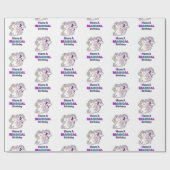 Niedliches Einhorn Magisch Whimsical Geburtstag Tr Geschenkpapier (Flach)