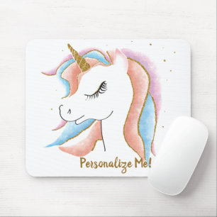 Niedliches Einhorn Magische Pastelle Gold Personal Mousepad