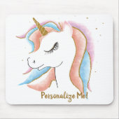 Niedliches Einhorn Magische Pastelle Gold Personal Mousepad (Vorne)