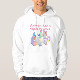 Niedliches Einhorn Magische Weihnachten Ugly Xmas Hoodie