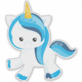 Niedliches Einhorn, magisches Einhorn, Schneeflock Aufkleber (Vorderseite)