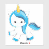 Niedliches Einhorn, magisches Einhorn, Schneeflock Aufkleber (Blatt)