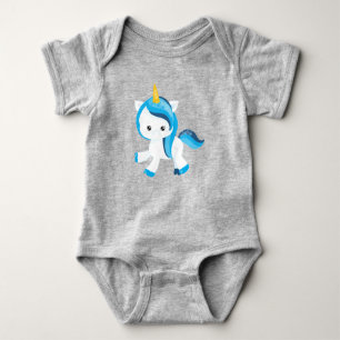 Niedliches Einhorn, magisches Einhorn, Schneeflock Baby Strampler