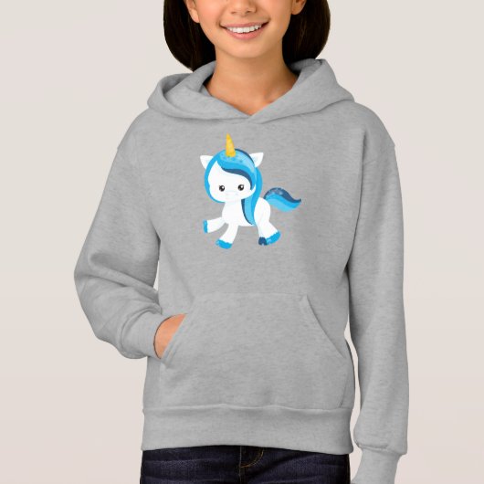 Niedliches Einhorn, magisches Einhorn, Schneeflock Hoodie (Vorderseite)