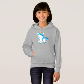 Niedliches Einhorn, magisches Einhorn, Schneeflock Hoodie (Vorne ganz)