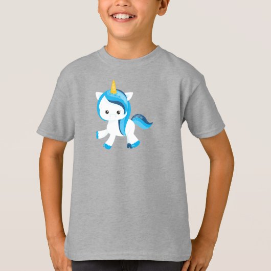 Niedliches Einhorn, magisches Einhorn, Schneeflock T-Shirt (Vorderseite)