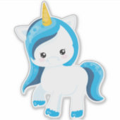 Niedliches Einhorn, magisches Einhorn, Winter, Sch Aufkleber (Vorderseite)