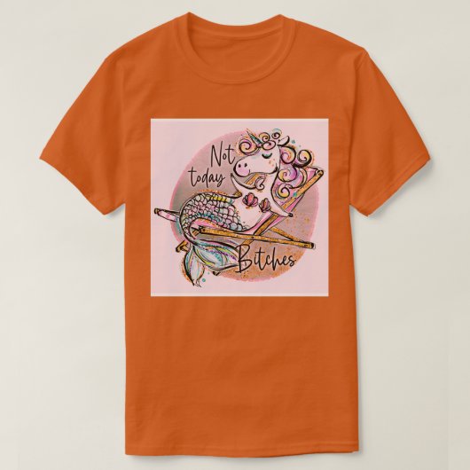Niedliches Einhorn Meerjungfrau Relaxen auf Deck S T-Shirt (Design vorne)
