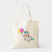Niedliches Einhorn mit Balloons Tragetasche (Vorne)