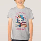 Niedliches Einhorn mit Büchern - Schulkind | Tri-Blend Shirt (Vorderseite)