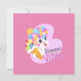 Niedliches Einhorn mit Eis Einladung