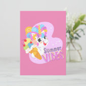 Niedliches Einhorn mit Eis Feiertagskarte (Stehend Vorderseite)