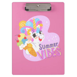 Niedliches Einhorn mit Eis Klemmbrett