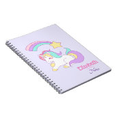 Niedliches Einhorn mit farbenfrohen Shooting Star Notizblock (Rechte Seite)