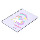 Niedliches Einhorn mit farbenfrohen Shooting Star Notizblock (Linke Seite)