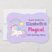 Niedliches Einhorn mit farbenfroher Shooting Star  Einladung (Vorderseite)