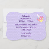 Niedliches Einhorn mit farbenfroher Shooting Star Einladung (Rückseite)