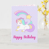 Niedliches Einhorn mit farbenfroher Shooting Star Karte (Gelbe Blume)