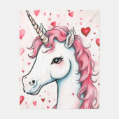 Niedliches Einhorn mit Herz Fleecedecke (Vorderseite)